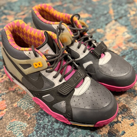 NIKE AIR TRAINER III 3 PREMIUM QS 1 BO KNOWS HORSE RACING GREY PINK - Picture 2 of 7